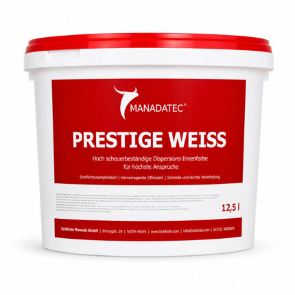 Manadatec Prestige Weiss hochdeckende Wandfarbe Weiß Matt im 12,5-Liter-Gebinde