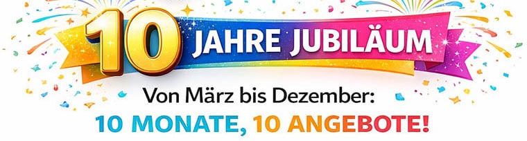 10 Jahre Farbkiste Jubiläum – von März bis Dezember: 10 Monate, 10 Angebote